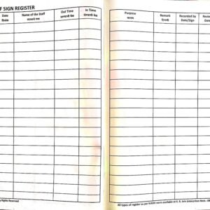 NABH staff In-out sign register for hospital (200 Pages- 500 Rs)